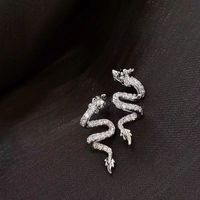 1 Pair Romantic Simple Style Dragon Plating Inlay Alloy Rhinestones Gold Plated Silver Plated Ear Studs main image 4