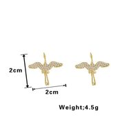 1 Pair Simple Style Shiny Bird Plating Inlay Alloy Rhinestones Gold Plated Ear Studs main image 2