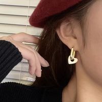 1 Pair Classic Style Heart Shape Enamel Plating Copper Earrings main image 5