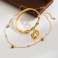 Ig Style Funny Devil's Eye Heart Shape Stainless Steel Plating 18k Gold Plated Rings Bracelets Necklace main image 6