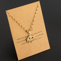 Wholesale Simple Style Devil's Eye Stainless Steel Copper Plating Inlay 18K Gold Plated Zircon Pendant Necklace sku image 1