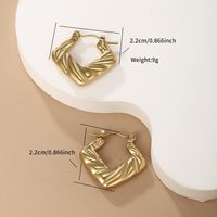 1 Pair Retro XUPING Geometric Plating 304 Stainless Steel 18K Gold Plated Raw Steel Earrings main image 3