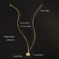 Wholesale Simple Style Devil's Eye Stainless Steel Copper Plating Inlay 18K Gold Plated Zircon Pendant Necklace main image 2