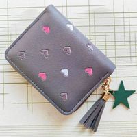 Women's Star Heart Shape Pu Leather Zipper Wallets sku image 9