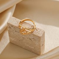 Romantisch Geometrisch Herzform Blume Kupfer Überzug 18 Karat Vergoldet Versilbert Offener Ring main image 5