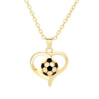 Einfacher Stil Herzform Football Sterling Silber Überzug Vergoldet Versilbert Halskette Mit Anhänger main image 3