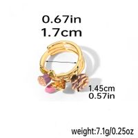 Romantisch Geometrisch Herzform Blume Kupfer Überzug 18 Karat Vergoldet Versilbert Offener Ring sku image 4