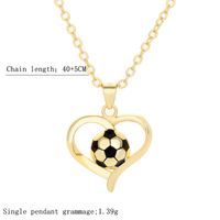Simple Style Heart Shape Football Sterling Silver Plating Gold Plated Silver Plated Pendant Necklace main image 2