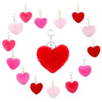 Romantisch Herzform Plüsch Valentinstag Taschenanhänger Schlüsselbund main image 2