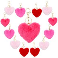 Romantisch Herzform Plüsch Valentinstag Taschenanhänger Schlüsselbund main image 3