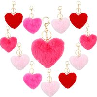 Romantisch Herzform Plüsch Valentinstag Taschenanhänger Schlüsselbund main image 4