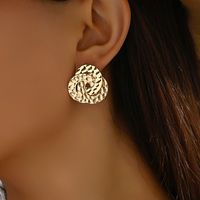 1 Paire Style IG Style Simple Rond Placage Le Fer Boucles D'Oreilles main image 4