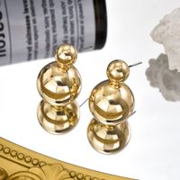 1 Pair Simple Style Round Plating Ccb Ear Studs main image 4