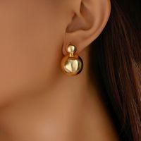 1 Pair Simple Style Round Plating Ccb Ear Studs main image 3