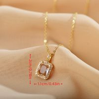 Glam Shiny Square Copper Plating Inlay Zircon Pendant Necklace main image 2