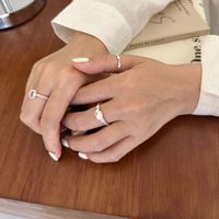 Wholesale Simple Style Solid Color Copper Plating Inlay Pearl Open Rings main image 5