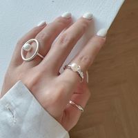 Wholesale Simple Style Solid Color Copper Plating Inlay Pearl Open Rings main image 3