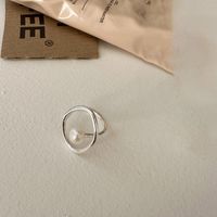 Großhandel Einfacher Stil Einfarbig Kupfer Überzug Inlay Perle Offener Ring sku image 2