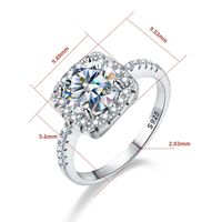 Glam Luxurious Square Sterling Silver Gra Inlay Moissanite Rings main image 2