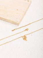 Cute Simple Style Moon Cat Rhombus Copper Plating Inlay Zircon 18k Gold Plated Pendant Necklace main image 4