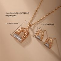 Xuping Simple Style Shiny Geometric Alloy Plating Inlay Artificial Gemstones 18k Gold Plated Women's Earrings Necklace sku image 1