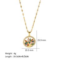 Simple Style Shiny Life Tree Titanium Steel Copper Plating Inlay Zircon 18k Gold Plated Pendant Necklace main image 2