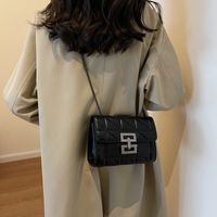 Women's Pu Solid Color Vintage Style Classic Style Sewing Thread Square Flip Cover Crossbody Bag main image 6