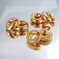 1 Pair Simple Style Classic Style C Shape Plating 304 Stainless Steel Gold Plated Ear Cuffs main image 1