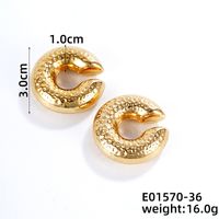 1 Pair Simple Style Classic Style C Shape Plating 304 Stainless Steel Gold Plated Ear Cuffs sku image 2