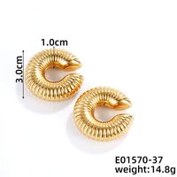 1 Pair Simple Style Classic Style C Shape Plating 304 Stainless Steel Gold Plated Ear Cuffs sku image 1