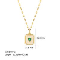 Elegant Simple Style Heart Shape Titanium Steel Copper Plating Inlay Shell Zircon 18k Gold Plated Pendant Necklace main image 2