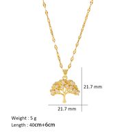 Simple Style Tree Copper Plating Inlay Zircon 18k Gold Plated Pendant Necklace main image 2