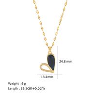 Elegant Romantic Heart Shape Titanium Steel Copper Plating Inlay Shell Zircon 18k Gold Plated Pendant Necklace main image 2