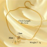 Wholesale Elegant Romantic Flower Stainless Steel Copper Plating Inlay 18K Gold Plated Zircon Pendant Necklace main image 2