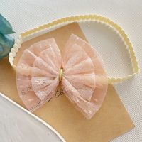 Princess Solid Color Bow Knot Lace Net Yarn Hair Band sku image 2