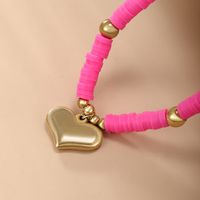 Wholesale Jewelry XUPING Sweet Heart Shape 304 Stainless Steel Rope 18K Gold Plated Beaded Knitting Plating Bracelets main image 9