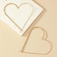 1 Pair Exaggerated Simple Style Heart Shape Plating Zinc Alloy 14K Gold Plated Hoop Earrings main image 4
