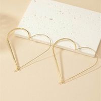 1 Pair Exaggerated Simple Style Heart Shape Plating Zinc Alloy 14K Gold Plated Hoop Earrings main image 3