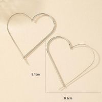 1 Pair Exaggerated Simple Style Heart Shape Plating Zinc Alloy 14K Gold Plated Hoop Earrings main image 2