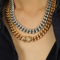 Elegant Formal Simple Style Round Titanium Steel Plating Inlay Zircon 18k Gold Plated Bracelets Necklace main image 4