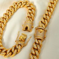 Elegant Formal Simple Style Round Titanium Steel Plating Inlay Zircon 18k Gold Plated Bracelets Necklace main image 5