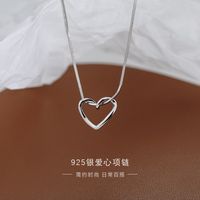 Fashion Heart Shape Sterling Silver Chain Pendant Necklace 1 Piece sku image 2