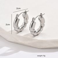 1 Paar Einfacher Stil Geometrisch 201 Edelstahl Ohrringe sku image 2