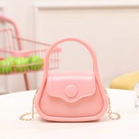 Women's Pvc Solid Color Cute Shell Flip Cover Jelly Bag sku image 3