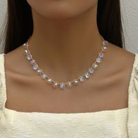Sweet Simple Style Geometric Artificial Crystal Beaded Women's Necklace sku image 1