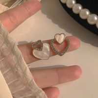 1 Paar Mode Herzform Blume Kürbis Überzug Inlay Legierung Künstliche Perlen Strasssteine Hülse 14 Karat Vergoldet Ohrringe sku image 5
