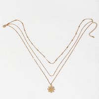 Elegant Glam Flower Copper Plating Inlay Zircon Three Layer Necklace main image 5