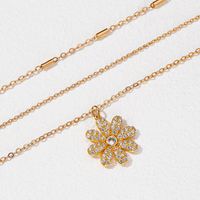 Elegant Glam Flower Copper Plating Inlay Zircon Three Layer Necklace main image 3