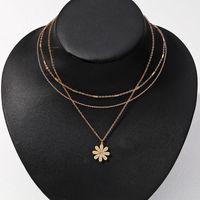 Elegant Glam Flower Copper Plating Inlay Zircon Three Layer Necklace main image 6