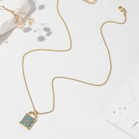 Ig Style Simple Style Lock Copper Plating Inlay Zircon Pendant Necklace main image 6